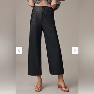 Maeve Colette Faux Leather Wide-Leg Pants